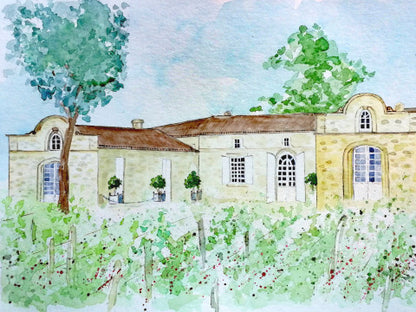 Introduction to Watercolour Painting paired with Non-Alcoholic Bordeaux Wine Tasting at Maison Charmeilles Le Comptoire (Libourne, France)