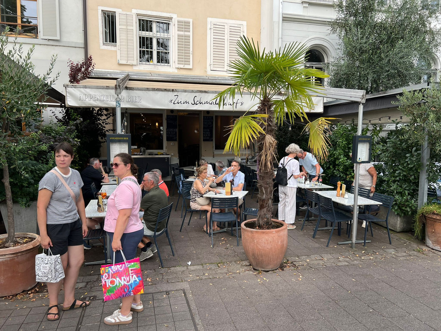 Book a table at Zum Schmale Wurf, a famous restaurant with Rhin river view in the city center (Basel, Switzerland)